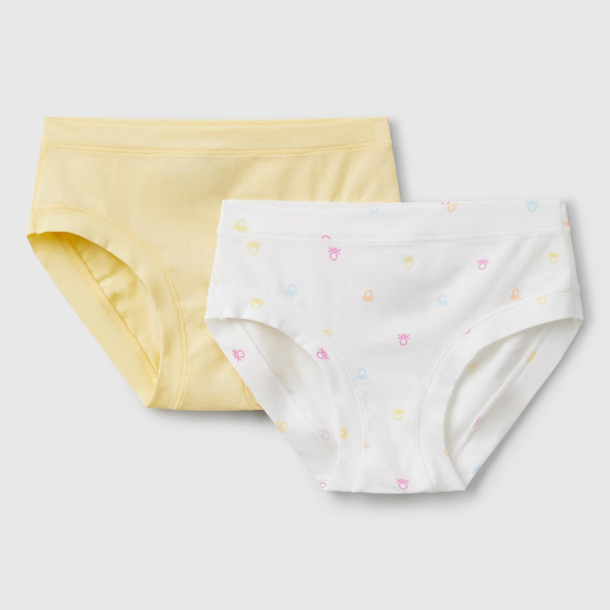 Kız Çocuk Beyaz Mix Klasik Kesim 2'li Külot Seti