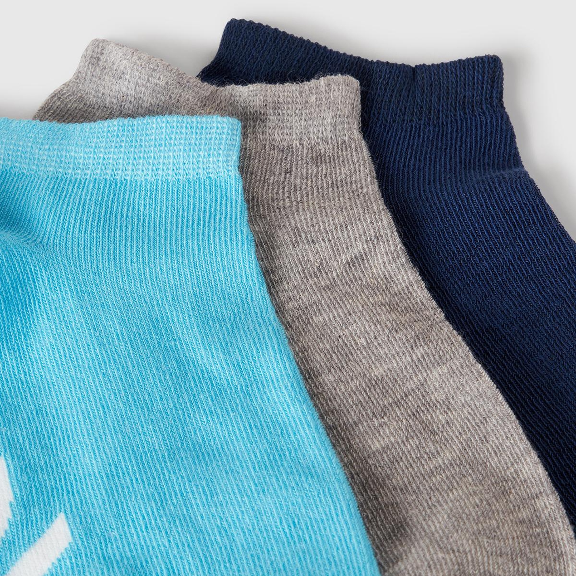 Erkek Çocuk Lacivert Mix Desenli 3'lü Patik Çorap Seti