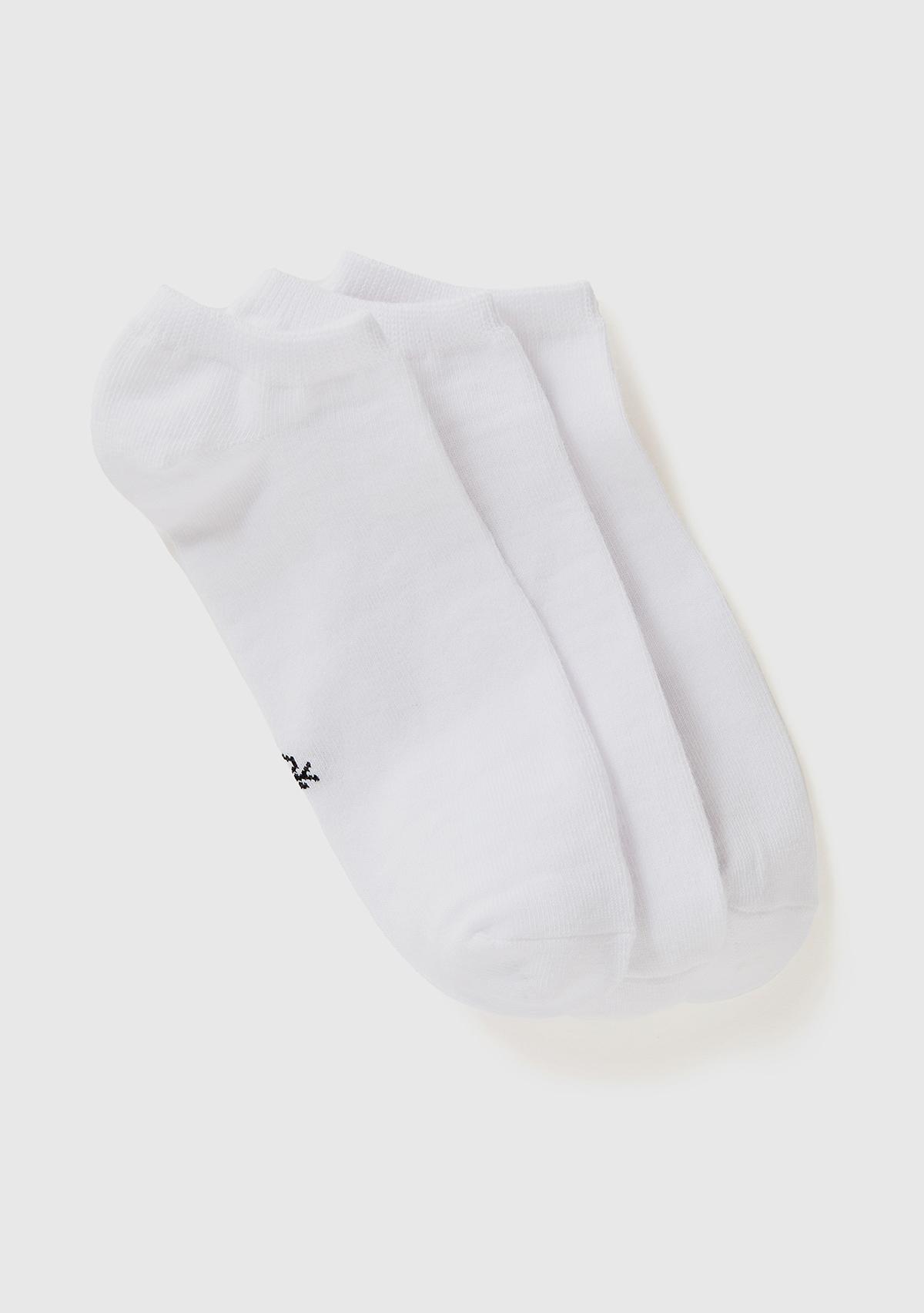  Unisex Beyaz 3'lü Patik Çorap