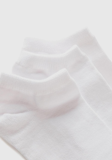  Unisex Beyaz 3'lü Patik Çorap