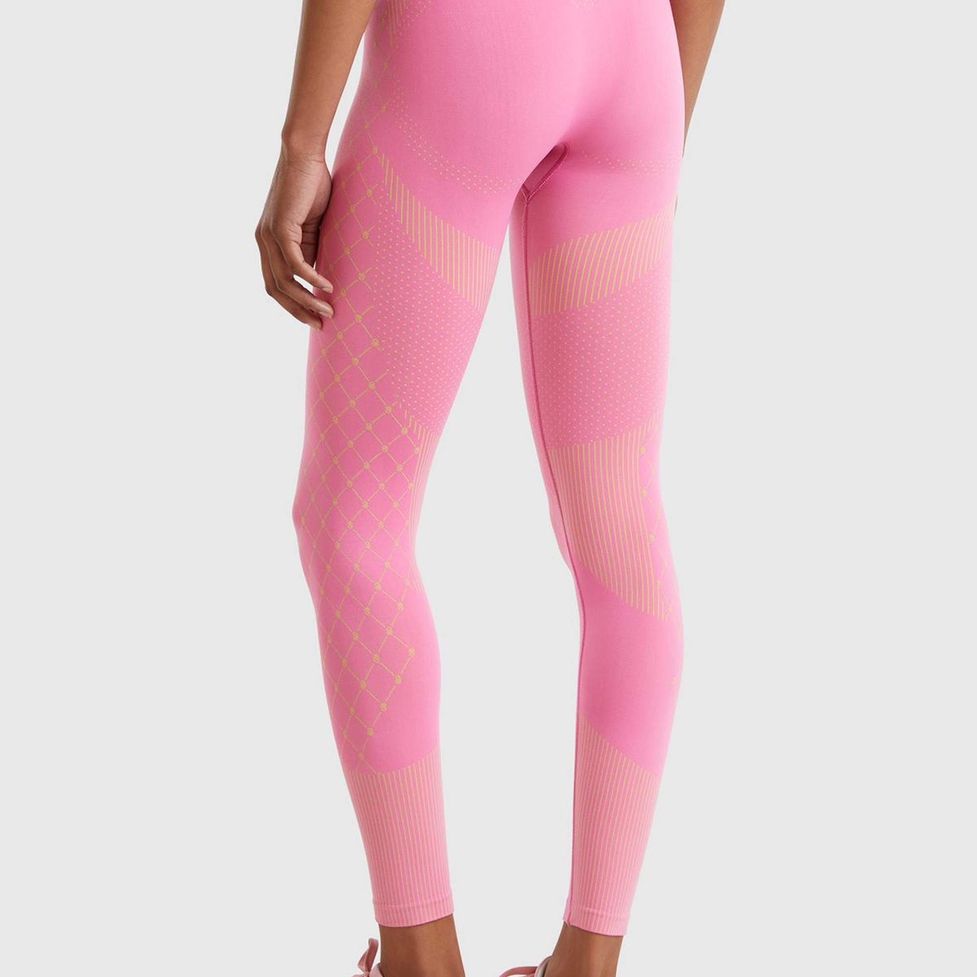 Kadın Pembe Desenli Dikişsiz Tayt