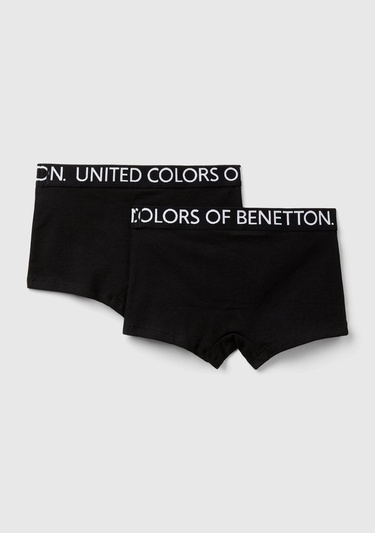  Erkek Çocuk Siyah Mix Beli Logo Detaylı 2'li Boxer Set