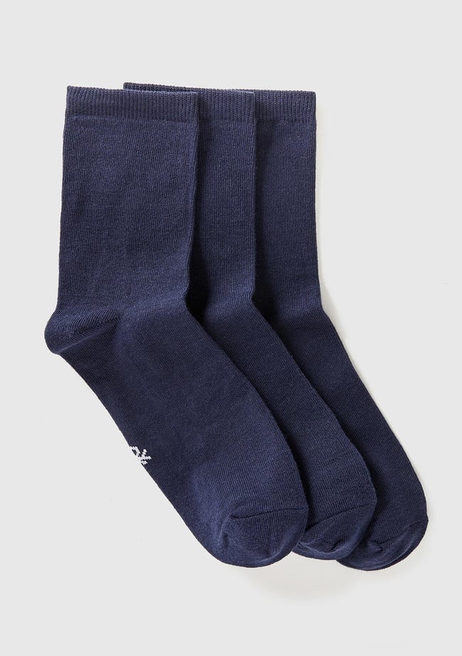  Unisex Lacivert 3'lü Soket Çorap