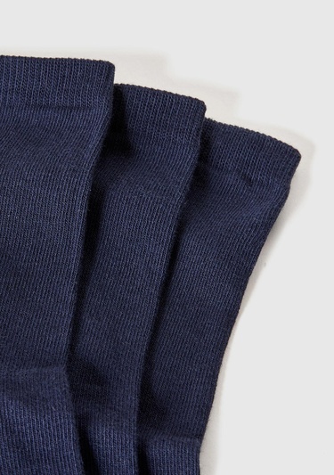  Unisex Lacivert 3'lü Soket Çorap
