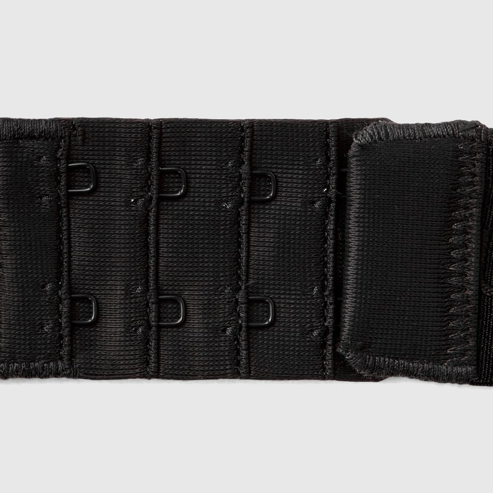 Kadın Siyah Pamuk Karışımlı Logo Bantlı V Yaka Sütyen