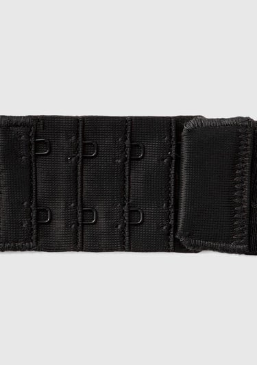  Kadın Siyah Pamuk Karışımlı Logo Bantlı V Yaka Sütyen