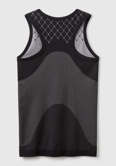  Kadın Siyah Desenli Dikişsiz Atlet