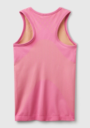  Kadın Pembe Desenli Dikişsiz Atlet