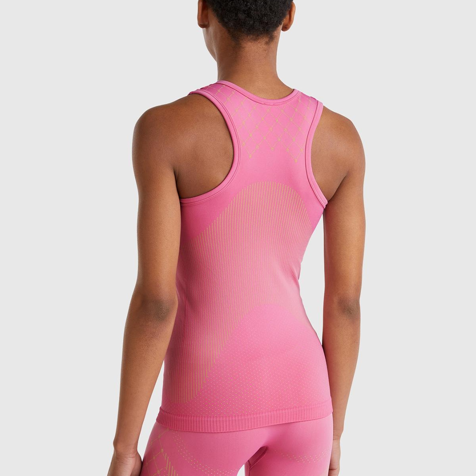 Kadın Pembe Desenli Dikişsiz Atlet