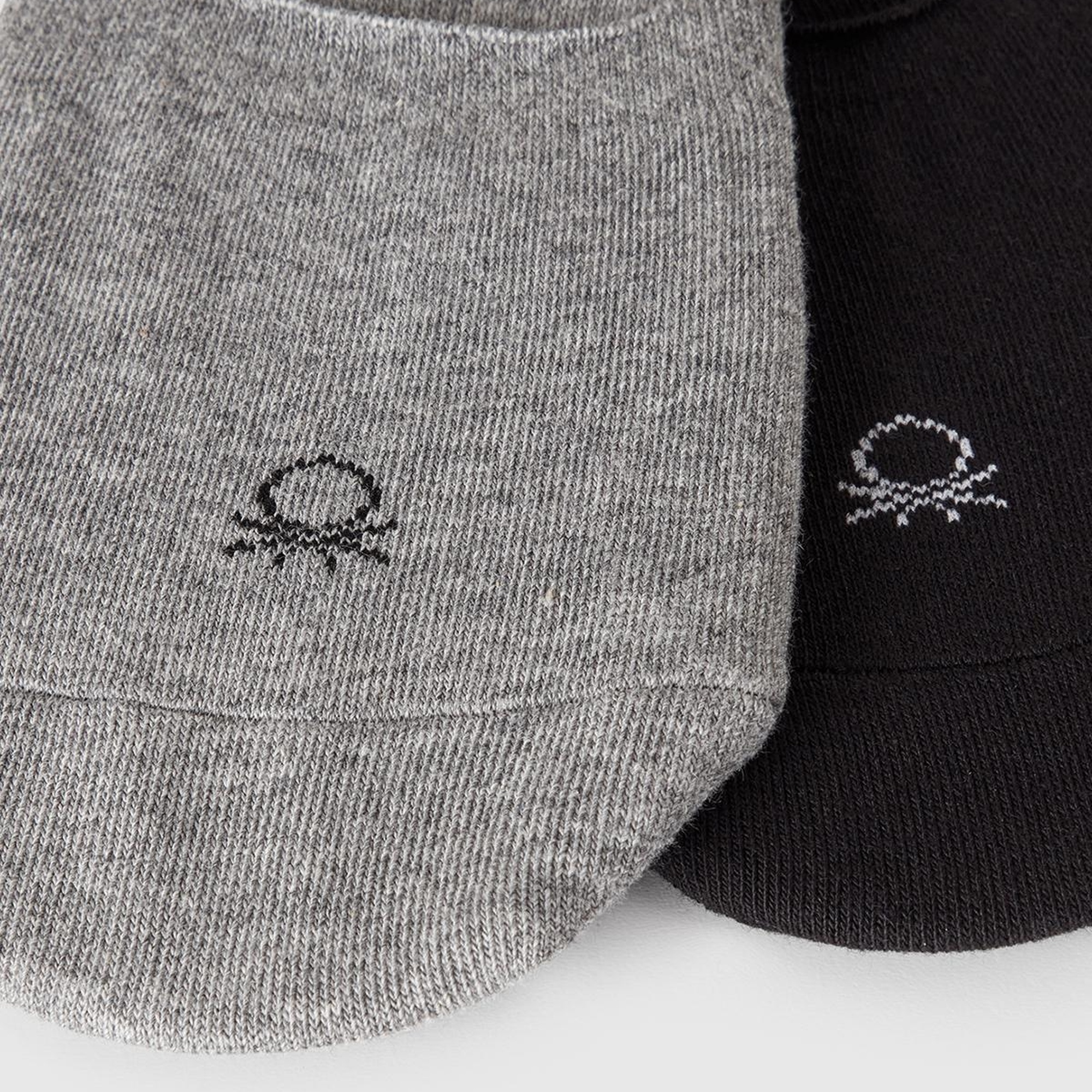 Unisex Siyah-Gri 2'li Babet Çorap