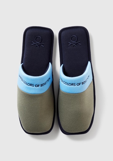  Unisex Lacivert Mix Logo Baskılı Çok Renkli Ev Terliği