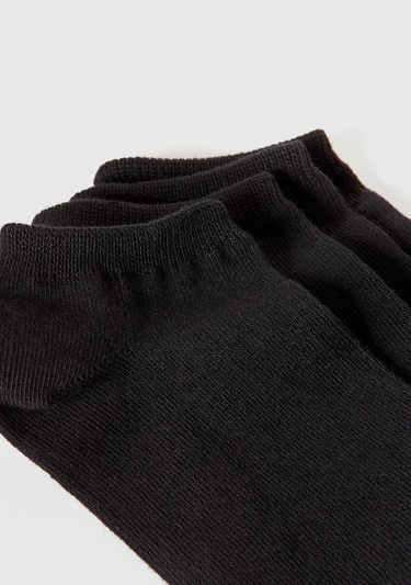  Erkek Çocuk Siyah Renkli 4'lü Patik Çorap