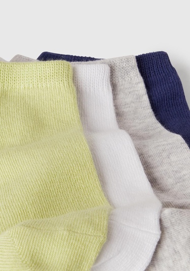  Erkek Çocuk Renkli Mix Renkli 4'lü Patik Çorap