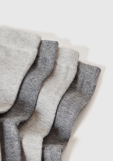  Erkek Çocuk Gri Mix Renkli 4'lü Soket Çorap
