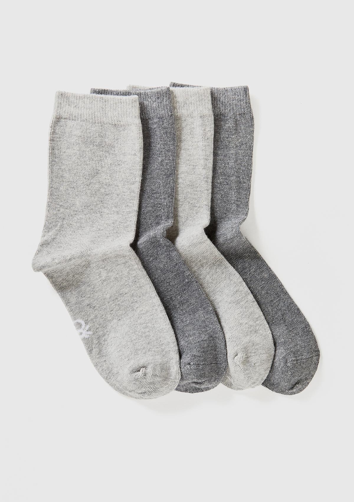  Erkek Çocuk Gri Mix Renkli 4'lü Soket Çorap