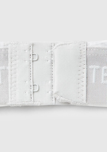  Kadın Gri Pamuk Karışımlı Logo Bantlı V Yaka Sütyen