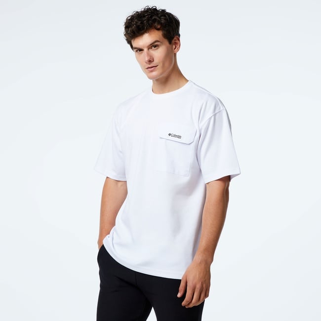  Columbia Heritage Erkek Beyaz Günlük T-Shirt