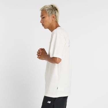  New Balance Athletics Tennis Cartoon Erkek Beyaz T-Shirt