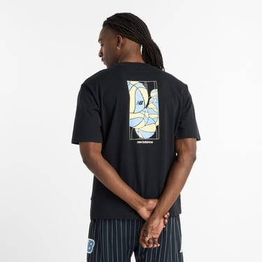  New Balance Hoops Mosaic Court Graphic Erkek Siyah T-Shirt