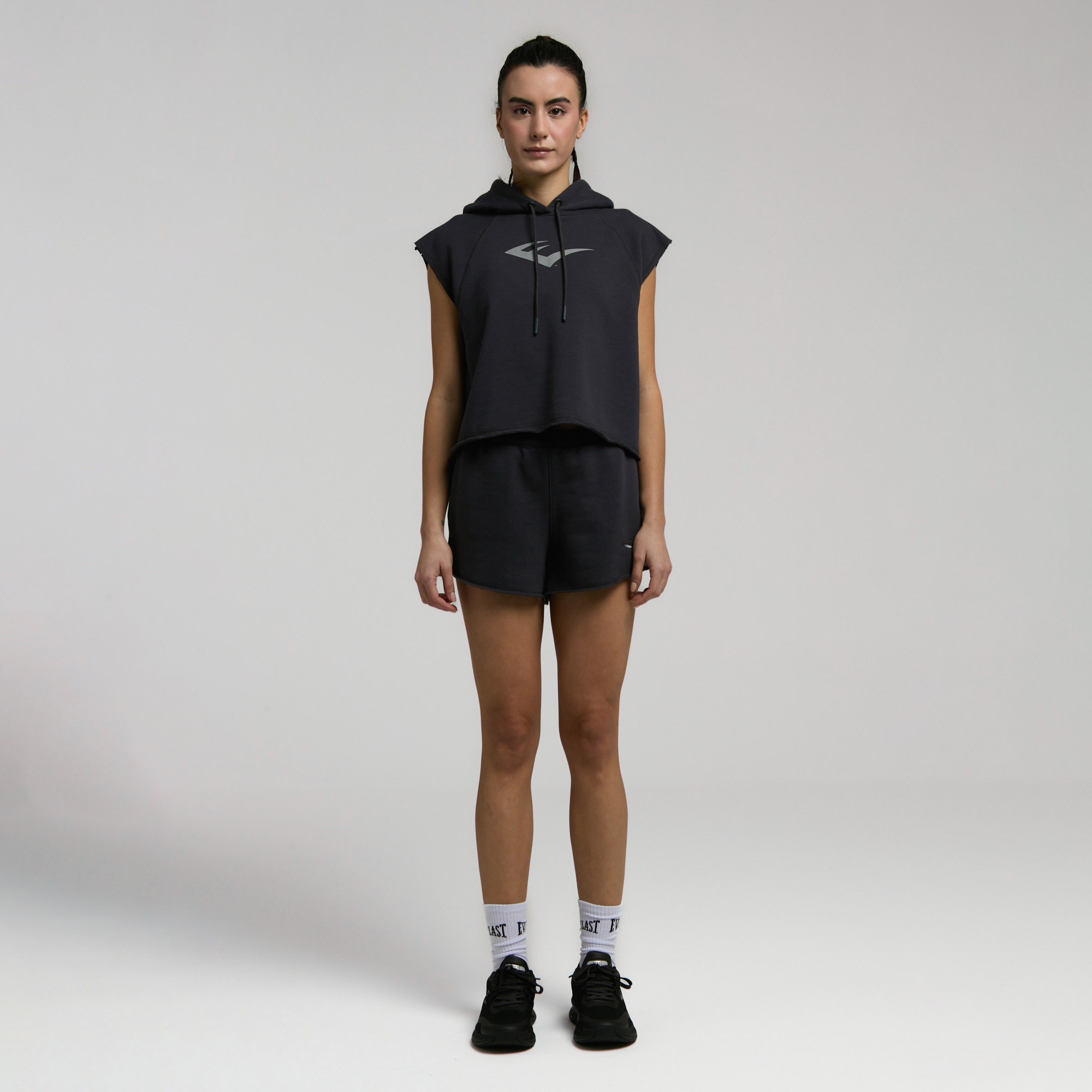 Everlast Ever Classics Kadın Gri Crop Hoodie