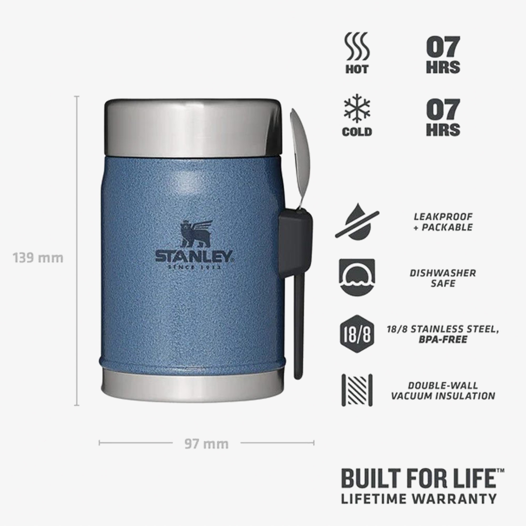 Stanley Kaşıklı 400 ml Unisex Mavi Yemek Termosu