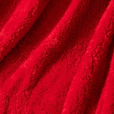  PONPONLU DİZ ÜSTÜ BATTANİYE KIRMIZI 130X160