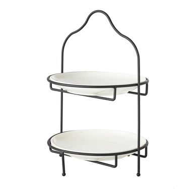  GURME İKİ KATLI SUNUM 22CM - SİYAH