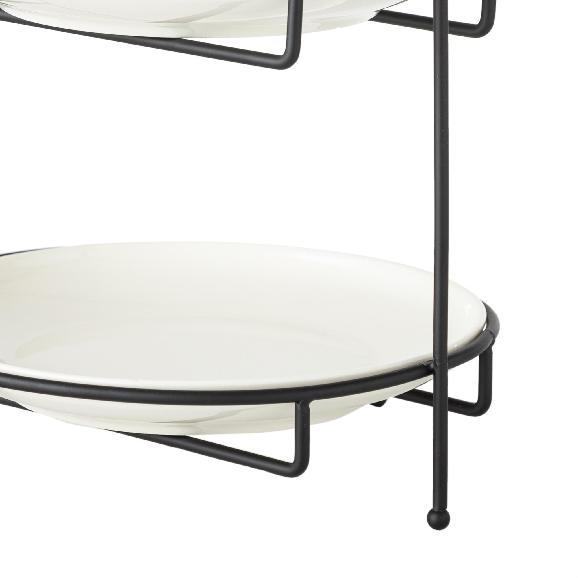 GURME İKİ KATLI SUNUM 22CM - SİYAH