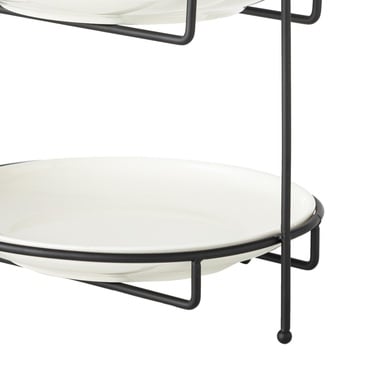  GURME İKİ KATLI SUNUM 22CM - SİYAH