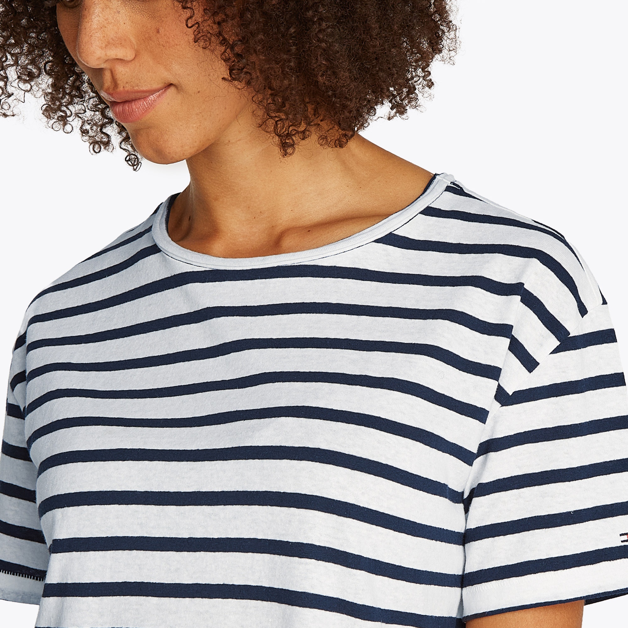 Tommy Hilfiger Modern Linen Kadın Mavi T-Shirt