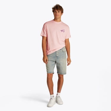  Tommy Jeans Relax Faded Graphic Ext Erkek Pembe T-Shirt