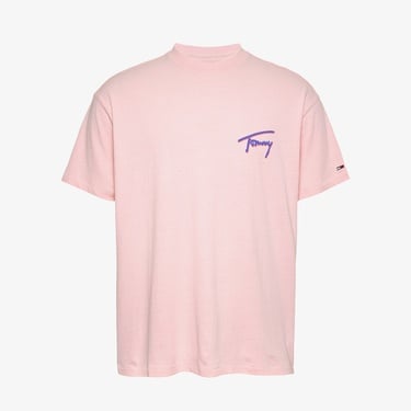  Tommy Jeans Relax Faded Graphic Ext Erkek Pembe T-Shirt