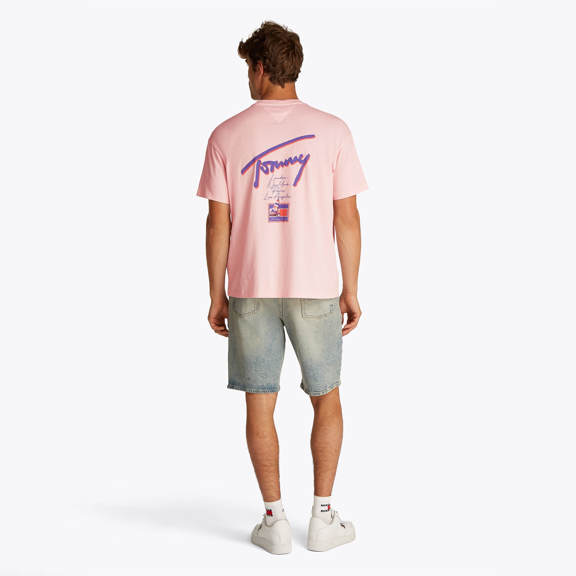 Tommy Jeans Relax Faded Graphic Ext Erkek Pembe T-Shirt