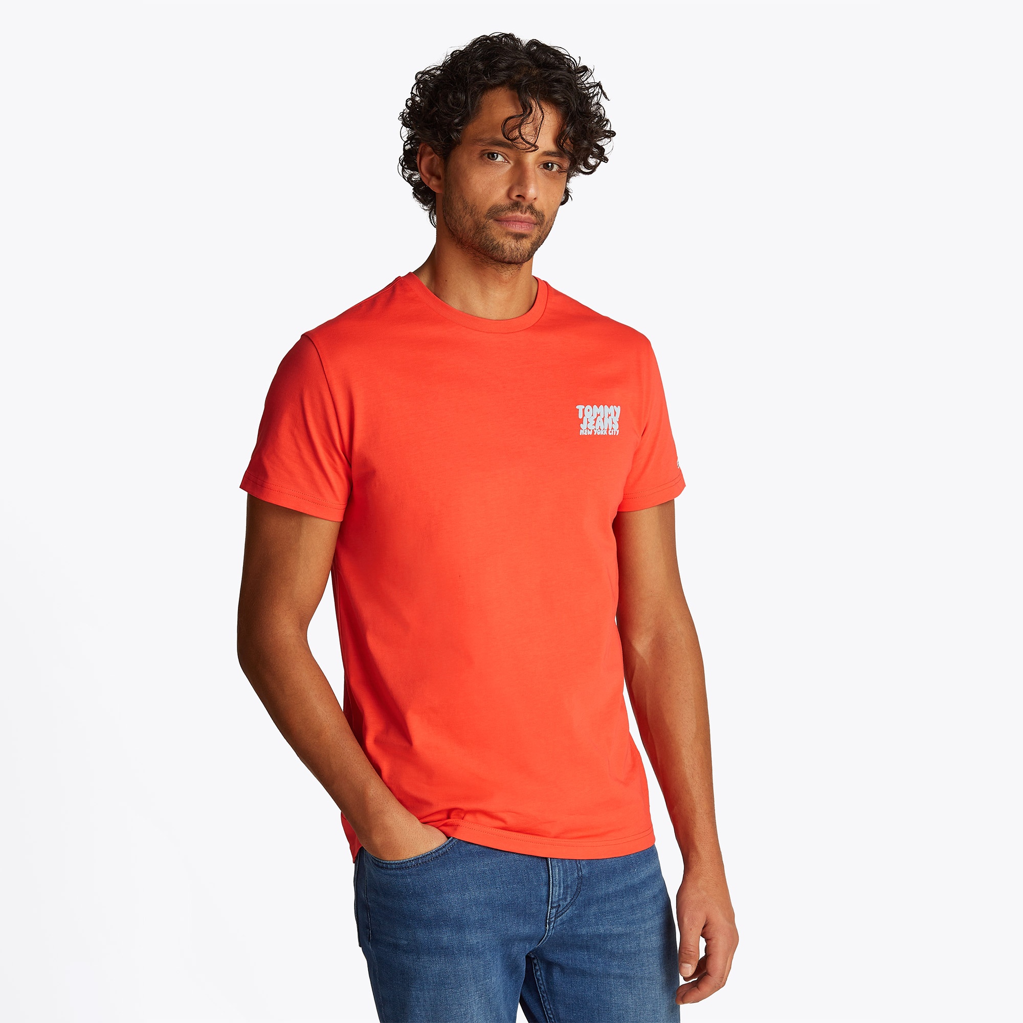 Tommy Jeans Slim Bubble Print Ext Erkek Turuncu T-Shirt