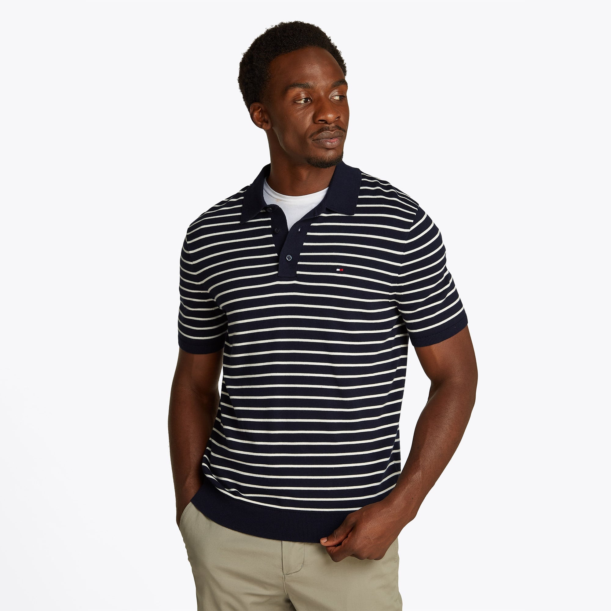 Tommy Hilfiger Regular Fit Cotton Knitted Erkek Lacivert Polo