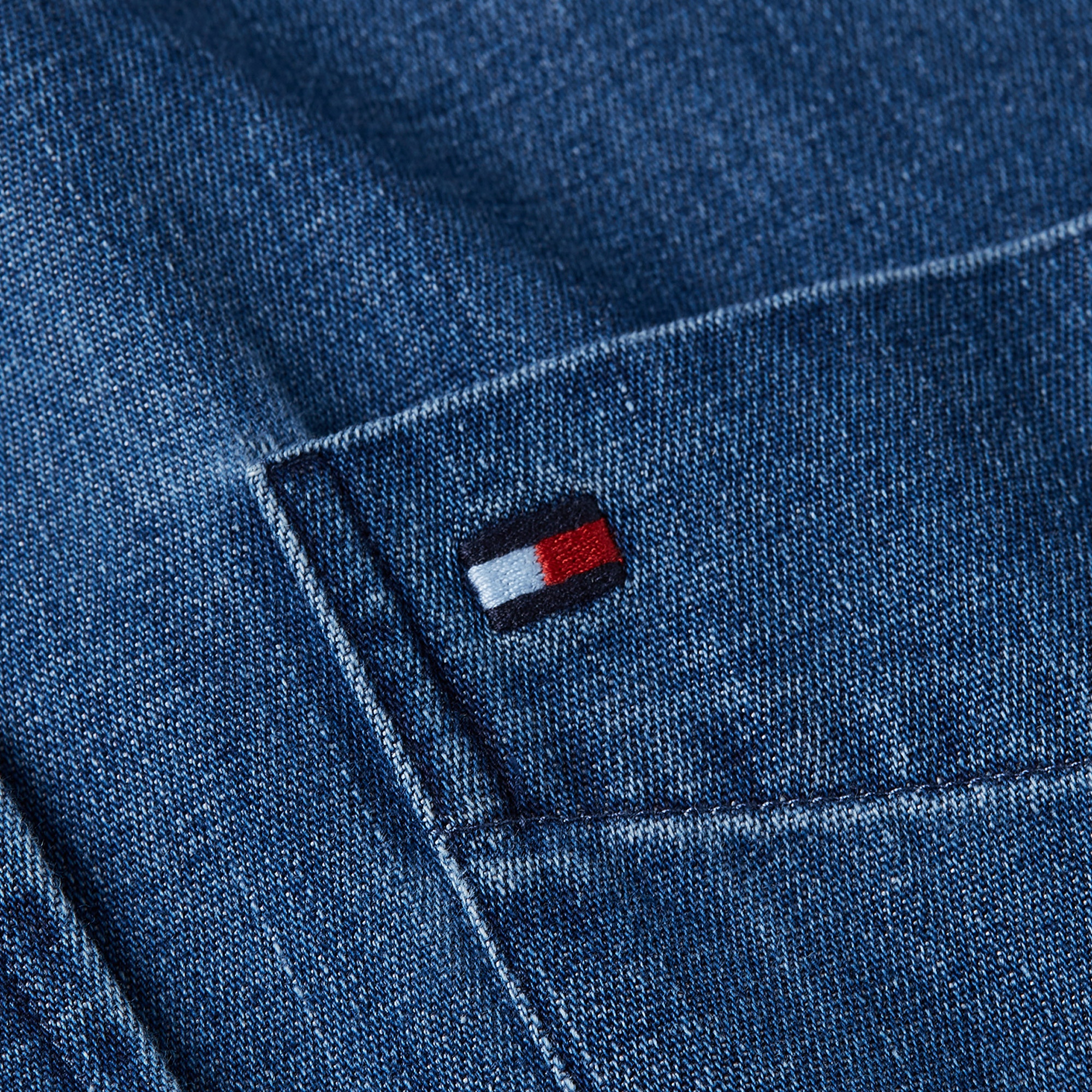 Tommy Hilfiger Lightweight Denim Erkek Lacivert Gömlek