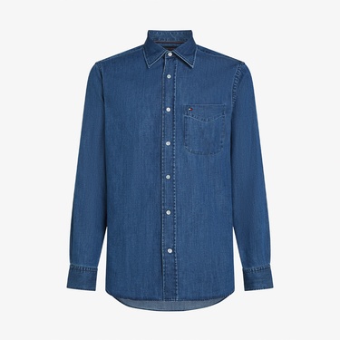  Tommy Hilfiger Lightweight Denim Erkek Lacivert Gömlek