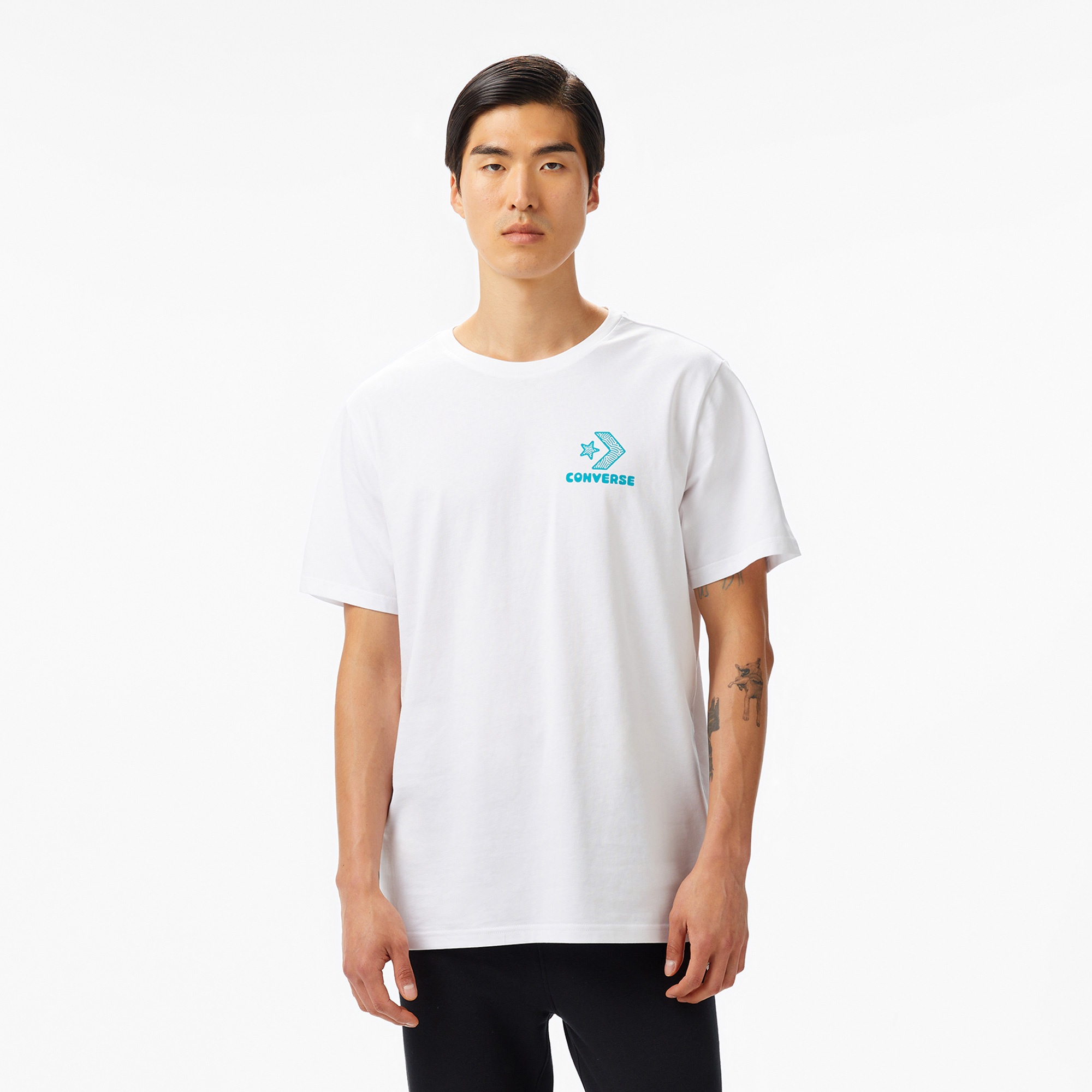 Converse Erkek Grafik Baskılı Beyaz T-Shirt
