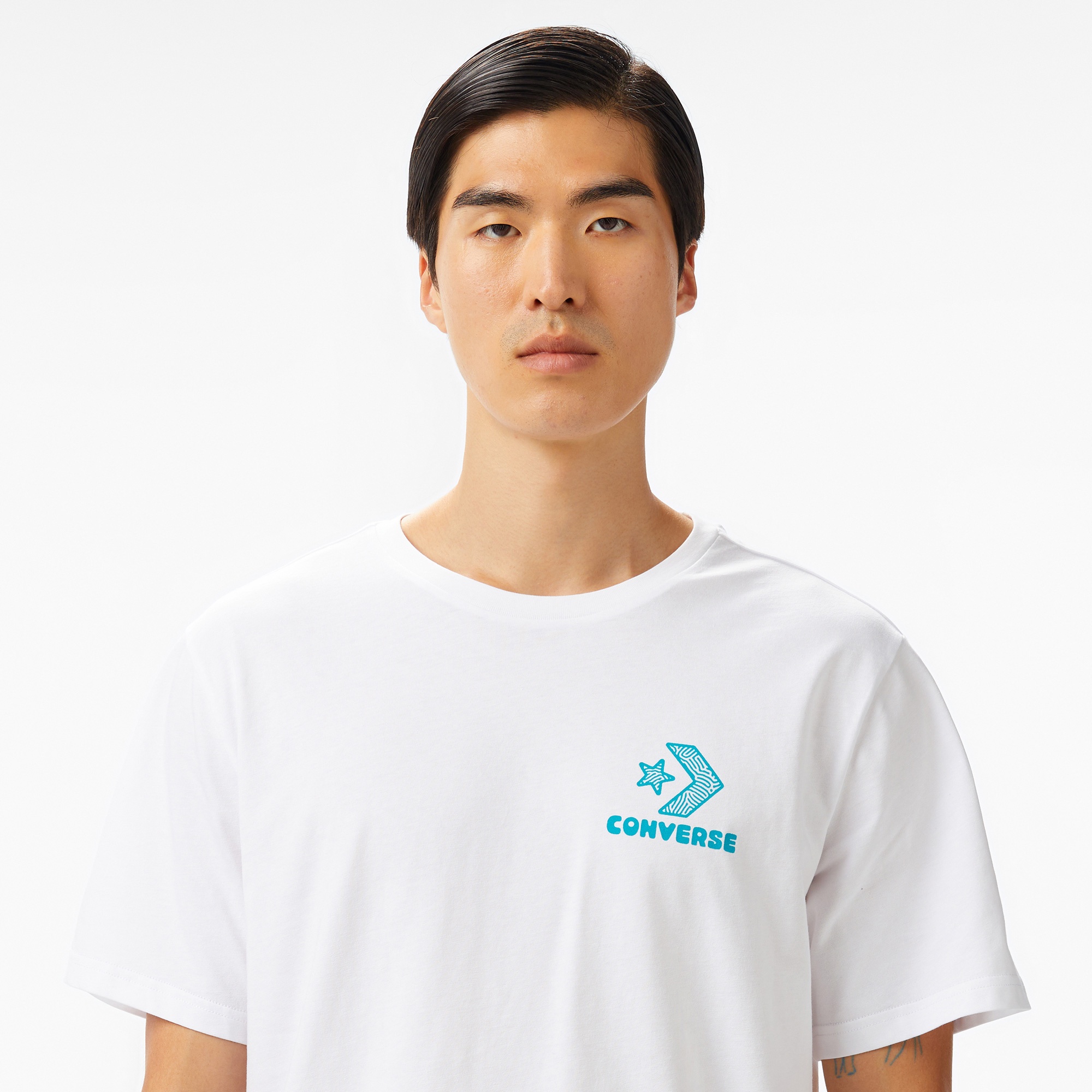 Converse Erkek Grafik Baskılı Beyaz T-Shirt