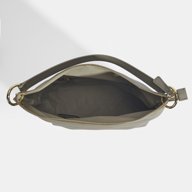  Kadın Gri Deri Omuz Çantası