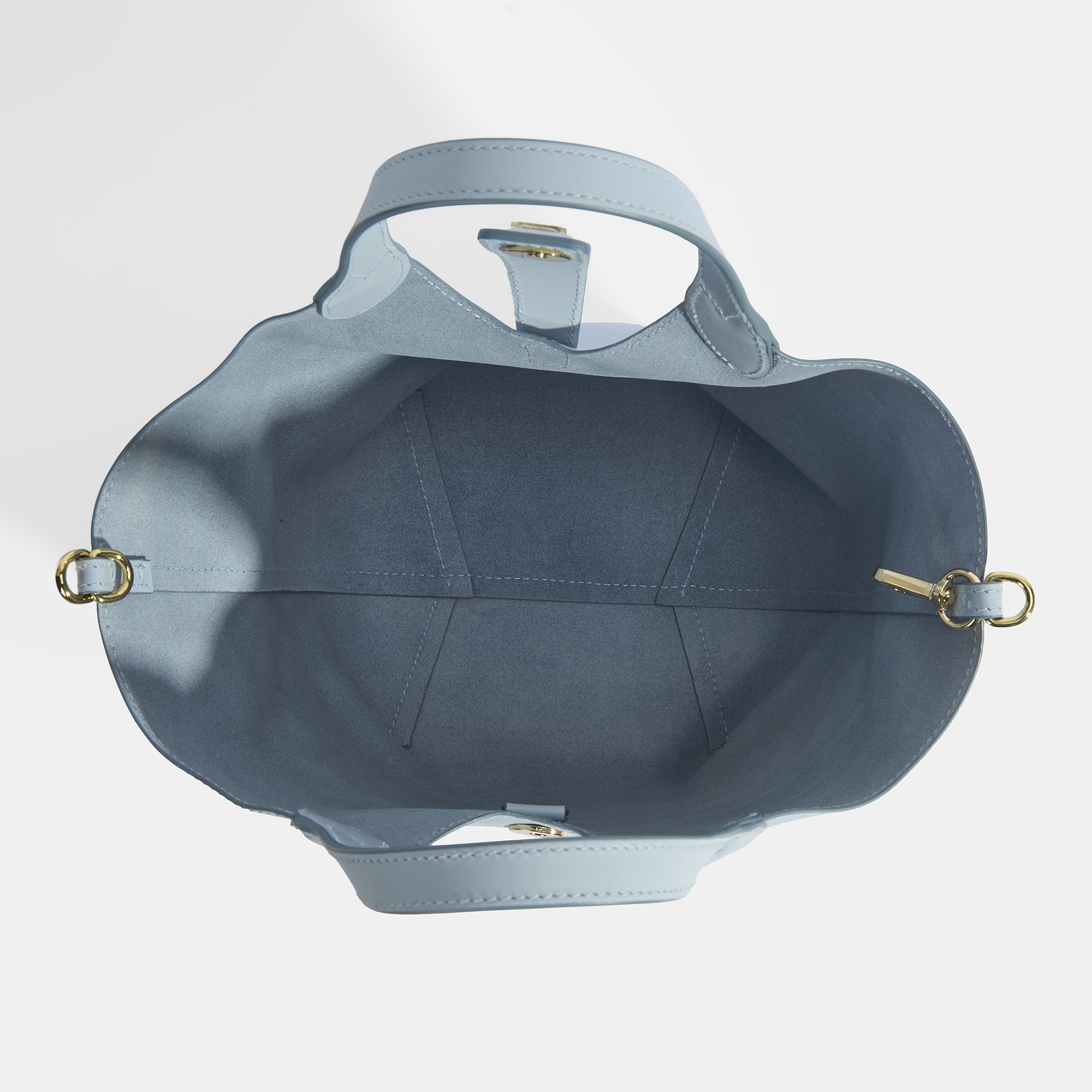 Kadın Mavi Deri Omuz Çantası