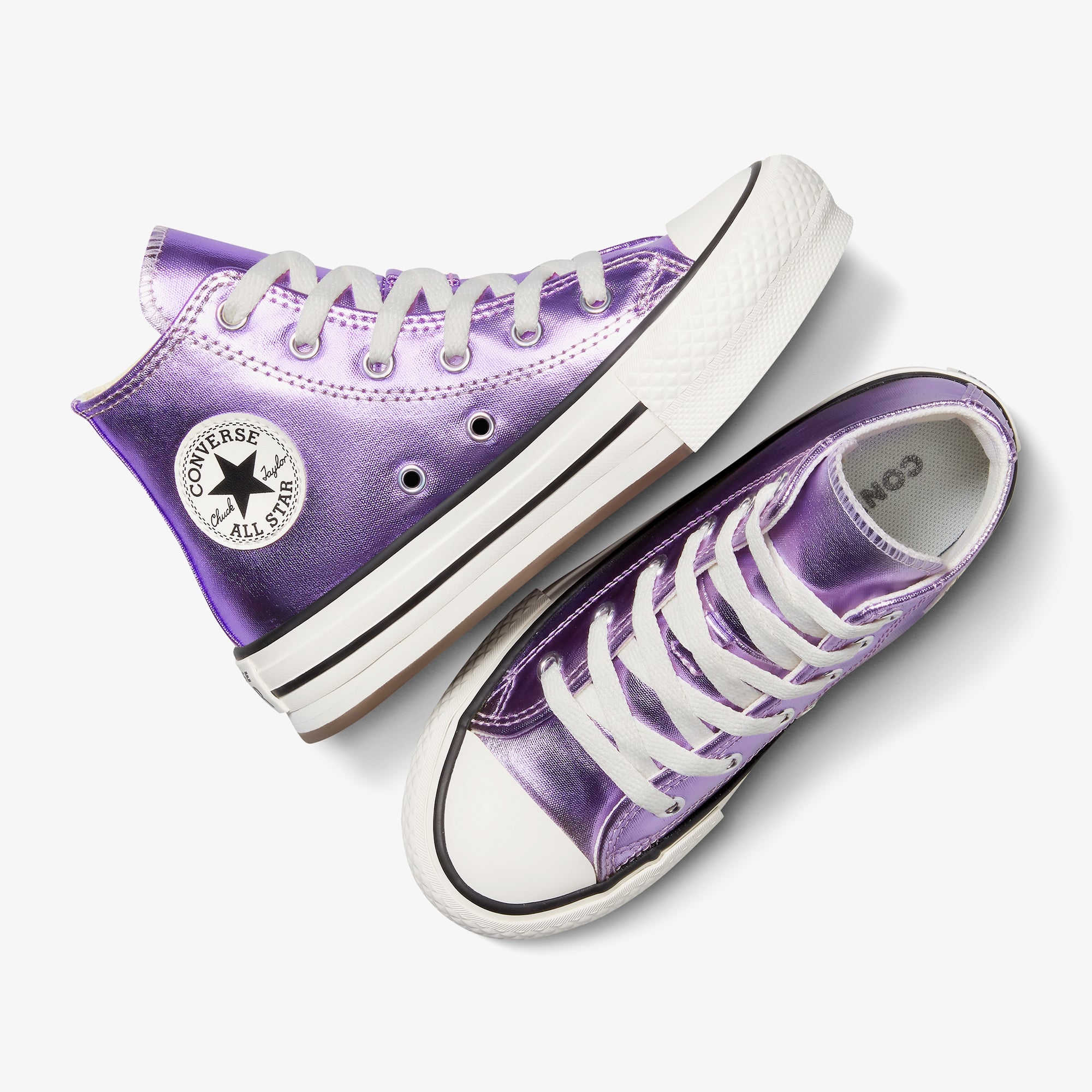 Converse Chuck Taylor All Star Eva Lift Platform Metallic Çocuk Mor Sneaker - Görsel 7