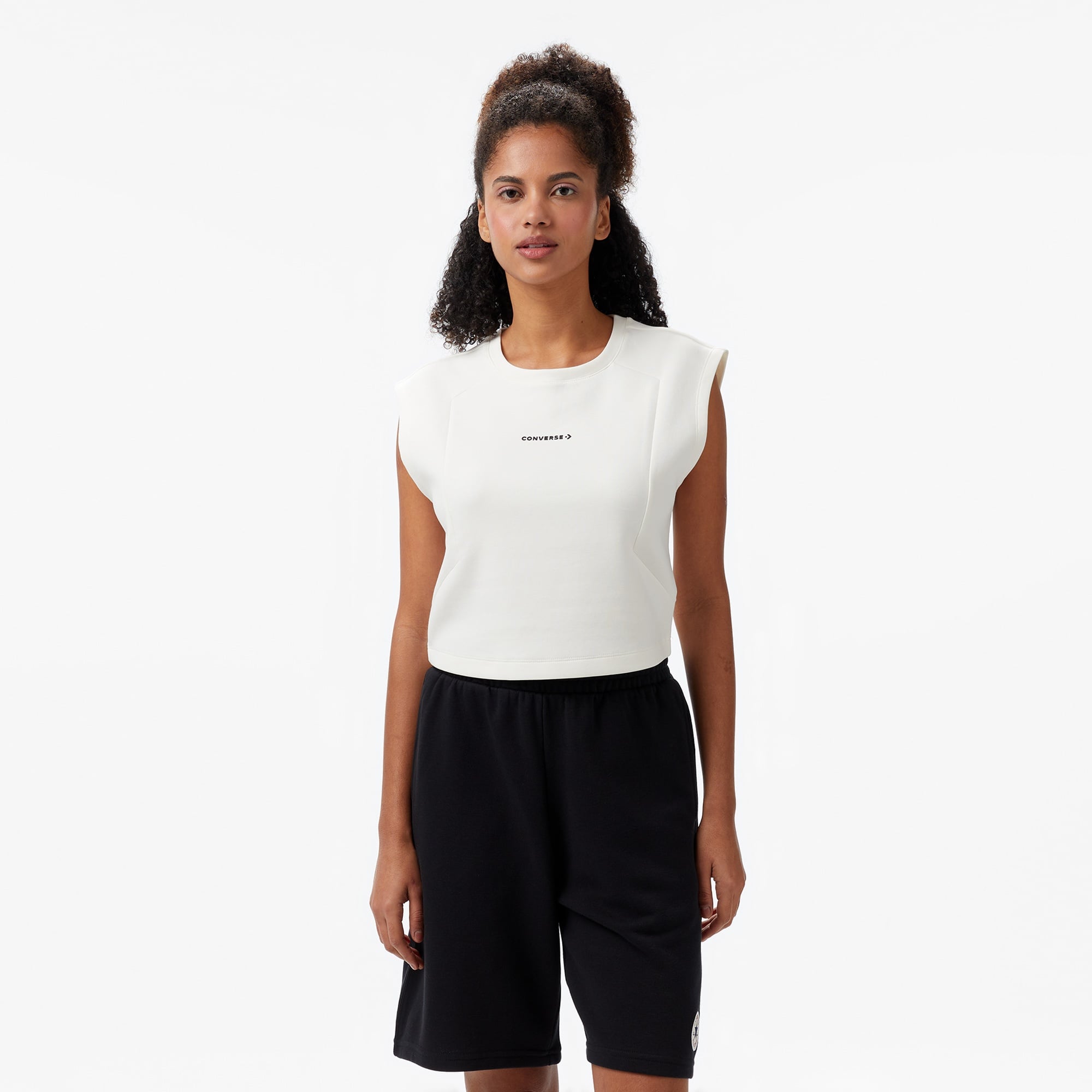 Converse Star Chevron Baskılı Kadın Beyaz T-Shirt