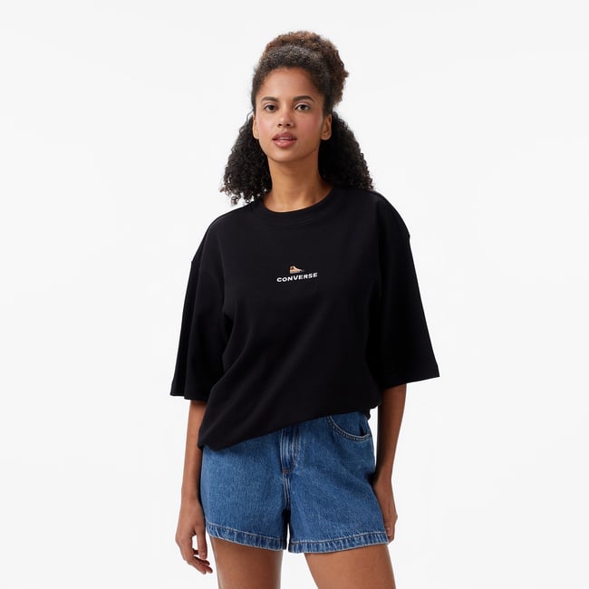  Converse Oversize Fit Erkek Siyah T-Shirt