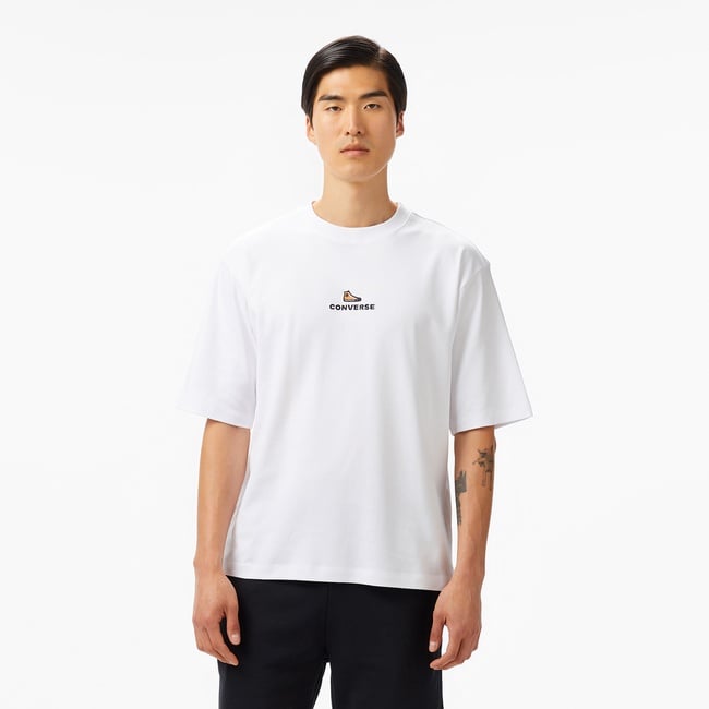  Converse Oversize Fit Erkek Beyaz T-Shirt