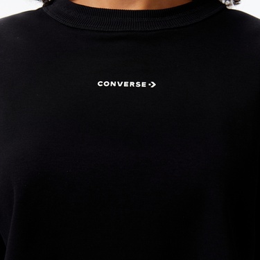  Converse Star Chevron Baskılı Kadın Siyah T-Shirt
