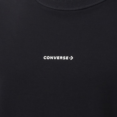  Converse Star Chevron Baskılı Oversize Fit Erkek Siyah T-Shirt