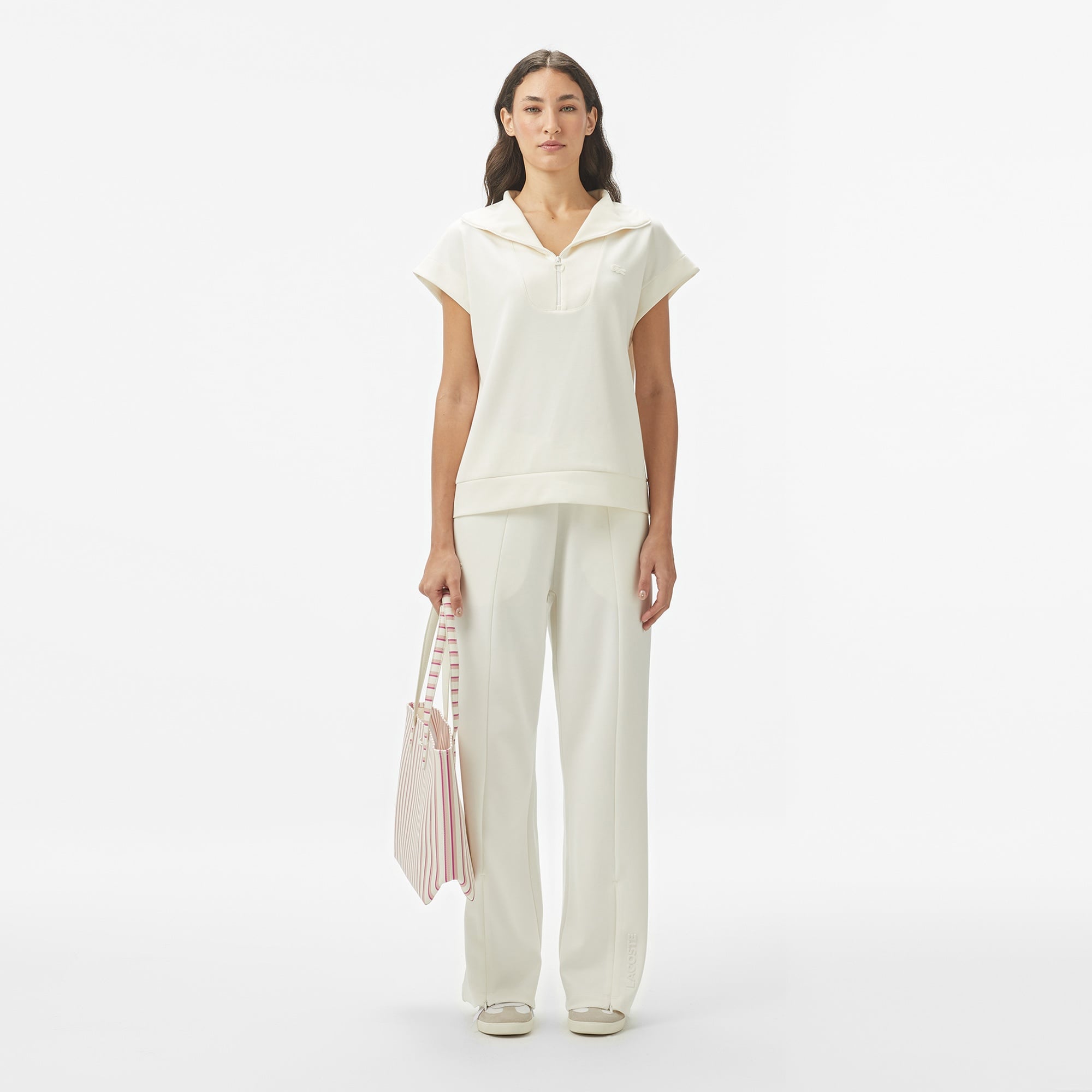 Lacoste Kadın Loose Fit Beyaz Eşofman Altı