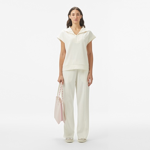  Lacoste Kadın Loose Fit Beyaz Eşofman Altı