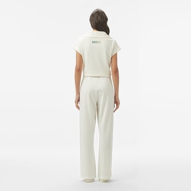  Lacoste Kadın Loose Fit Beyaz Eşofman Altı